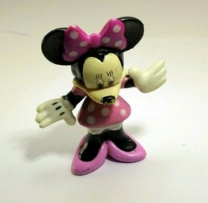 Disney Minnie Mouse 2.5" Figurine vinyl pink polka dot dress small vintage - Picture 1 of 8