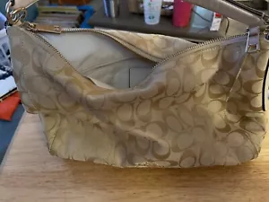 NWT Coach Signature Medium Khaki/Mahogany Convertible Hobo Crossbody Bag F36716 - Picture 1 of 4