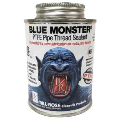 BRANDED Blue Monster PTFE Pipe Thread Sealant, Extra Lubrication for Metal, 4 Oz