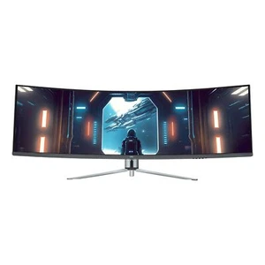 onn. 100133225 49" Curved Dual FHD 144Hz 1ms Gaming Monitor with Cables, Black - Picture 1 of 3