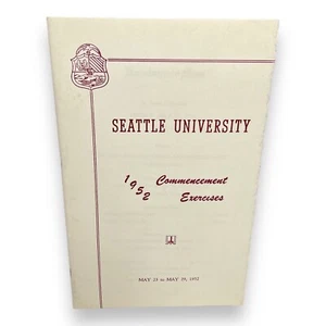 Seattle University Commencement Program Civic Auditorium May 1952 - Picture 1 of 6