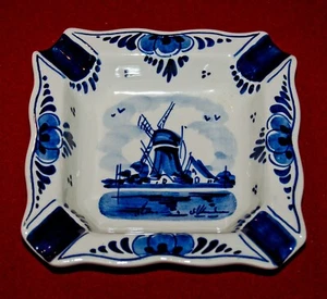 CENICERO de porcelana vintage AZUL DELFT hecho en Holanda - Imagen 1 de 5