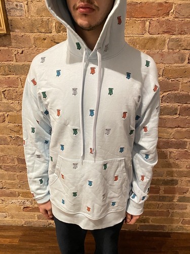 Felpa con cappuccio logo Burberry bambino blu TB