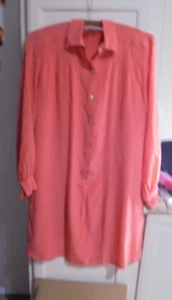 Barnaby Rippit Salmon Colored Long Top 100% Silk - Picture 1 of 5