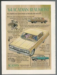 1964 ACADIAN BEAUMONT advertisement, Canadian print ad, Canso too - Foto 1 di 3