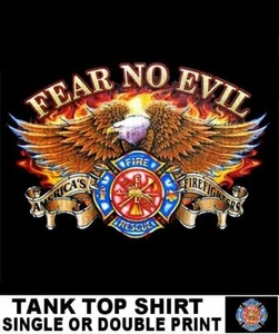Firefighter Fire Rescue Protecting Life Fear No Evil Fireman Truck Tank Top WS91 - Picture 1 of 12