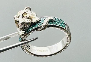 John Hardy Sterlingsilber 14k Akzente Citrin Smaragd Spinell Jaguar Ring 6,5 - Bild 1 von 14