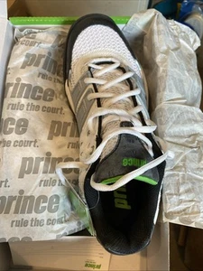Prince T22 Men's Tennis Shoe (White/Black/Green) - Picture 1 of 8