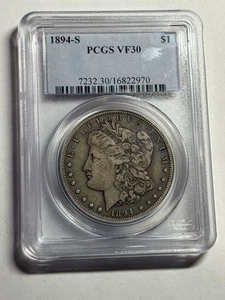 1894 S Morgan Silver Dollar PCGS VF30 Tough Date Nice Strike - Picture 1 of 4