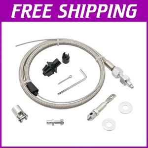Universal Stainless Steel Braided Throttle Cable Kit for Automotive Enhancements - Picture 1 of 7