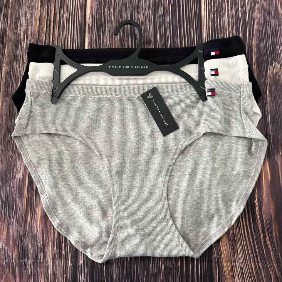 Tommy Hilfiger Mujer Paquete de 3 Mezcla de Algodón Rib Hipsters Talla Grande Foto 1 de 4