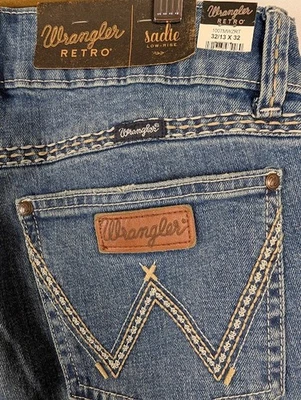 Wrangler Retro Sadie Jeans Women 32/13 x 32  Low-Rise Stretch Thick Stitch Denim - Image 1 of 4