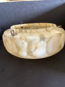 Vintage Art Deco Ceiling Light Shade Fly Catcher Plafonnier Marbled Glass C1930s - Picture 1 of 8