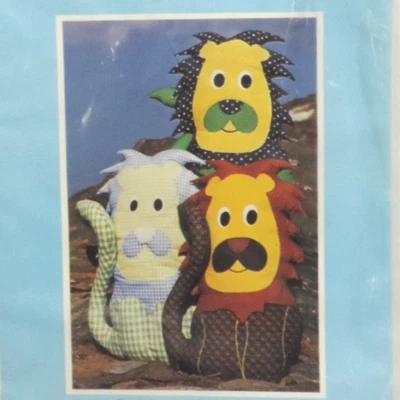 Yours Truly Patchwork 20" Tall Toy (Doll) Lion/Cat Uncut Appliqué 1970s Uncut - Image 1 of 3