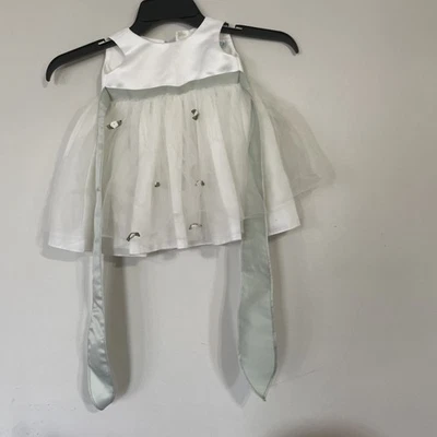 Swea Pea & Lilli  Off White And Green Baby Girl  Dress M. - Image 1 of 4