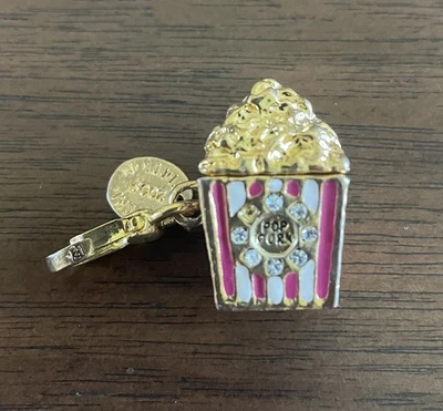 Juicy Couture 2009 Movie POPCORN BOX Red White Enamel OPENS Gold Charm! - Image 1 of 4