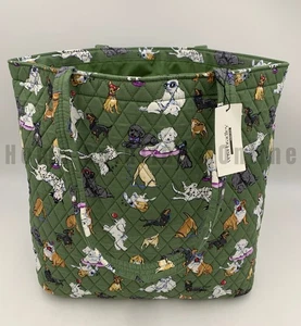Vera Bradley Women's Quilted Puppy Dog Park Grand Tote Green #9918B - Picture 1 of 11