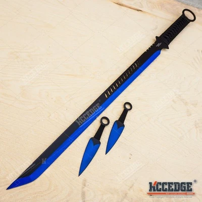 ESPADA NINJA TANTO 27" Machete + 2 Cuchillos Full Tang Hoja Táctica Katana Foto 1 de 4