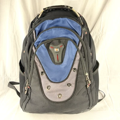 "Mochila para computadora portátil SwissGear Wenger bolsa de viaje con compartimento de 17"" azul/negro/gris/rojo" Foto 1 de 4