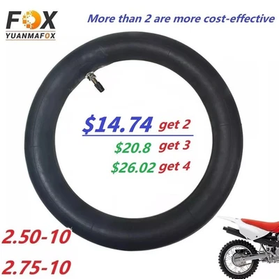 2.50-10" Inner Tube 2.75x10" 2.50x10" Tire TR4 Fit PW50 Honda XR50 TTR 50 CRF50 - Image 1 of 4