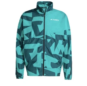 adidas Men’s Terrex Multi Printed Wind Jacket (Teal) - NEW - Large - Picture 1 of 5