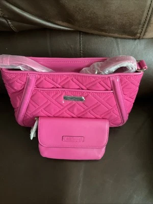 Bandolera Vera Bradley Trapecio Recortado Fucsia con Cartera a Juego Foto 1 de 2