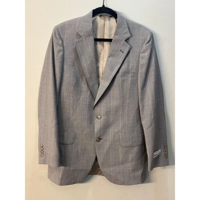 Nuevo Abrigo Deportivo Raqueta Club para Dillard's Blazer Dos Botones Gris Lana Para Hombres 39R Foto 1 de 4