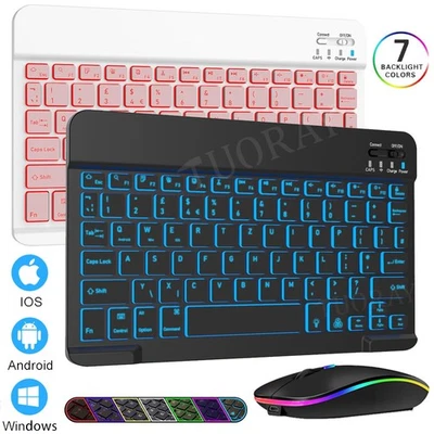 Für Xiaomi Pad 5 6 7 Pro Redmi Pad SE Kabellos Beleuchtet QWERTZ Tastatur Maus - Bild 1 von 4