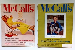 2 McCall's Magazines 1956 Duchess Of Windsor MCM Home Decor Fashion Recipes Ads - Picture 1 of 11