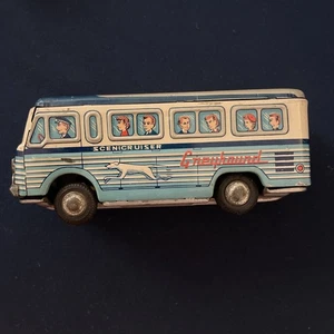 Autobus scenografico levriero vintage realizzato in latta scatola non originale - Foto 1 di 24