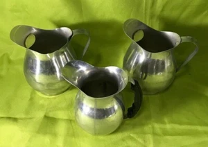 Lot of 3  Aluminum Pitchers Farmhouse Decor Rustic Craft Vase - Picture 1 of 9