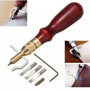 Strumento per cucire pelle smussatrice skiving bordatrice smussatrice groover multifunzione Leathercraft - Foto 1 di 11