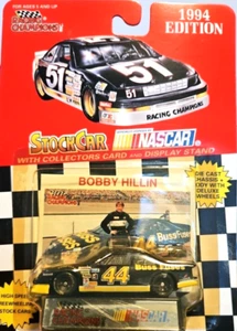 Racing Champions 1994 Bobby Hillin Stock Car en paquete Soporte y tarjeta de coleccionista - Imagen 1 de 3