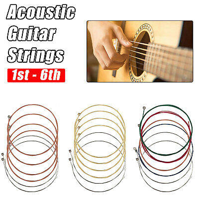 Steel Electric Acoustic Folk Guitar Strings Replacement Rustproof 1st - 6th • 3.39$