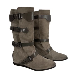 Botas OTBT Calamity Media Pantorrilla con Correas de Cuero Gris Mujer’s Talla 8 M - Imagen 1 de 11