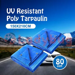 Handy Hardware® 2PCE Tarpaulin UV Resistant Waterproof Strong Durable 1.8m - Picture 1 of 5