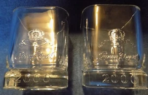 2-Vintage Collectible Square Crown Royal Lo-Ball Glasses,Dated 2000,Numbered - Picture 1 of 9