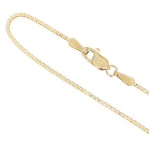 14KT Gold 1mm Box Kette, dünne Anhänger Kette, echte 14KT Goldkette 18" 20" 22" - Bild 1 von 1