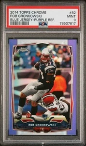 2014 Topps Chrome 82 Rob Gronkowski Purple Refractor PSA 9 Mint SP - Picture 1 of 2