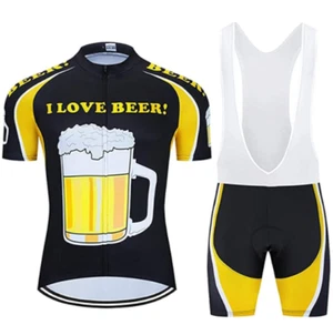 (USA seller) Big & Tall & Regular Beer Lover Men's Cycling Short Sleeve Jersey - Picture 1 of 4