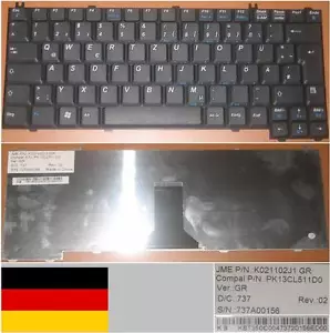 Keyboard Qwertz German Acer TM290 4050 PK13CL511D0 K021102J1 KB.T350C.004 Black - Picture 1 of 1