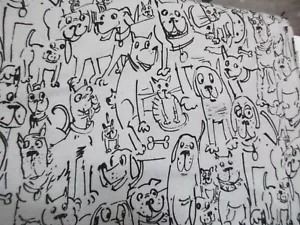 Cotton Fabric 1 Fat Quarter Gray Dogs Faces Unleashed Approx 18" x 21" - Picture 1 of 2