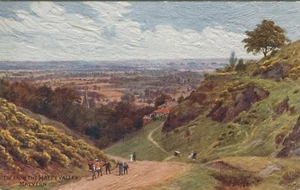HAPPY VALLEY, MALVERN, A R QUINTON, OILETTE STYLE - Worcestershire Art Postcard - Picture 1 of 2