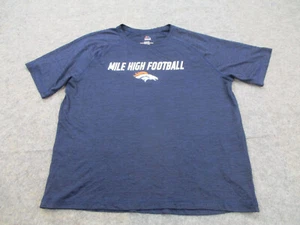 Denver Broncos Shirt Mens Extra Large Blue Orange Majestic NFL Football Tee - Picture 1 of 8