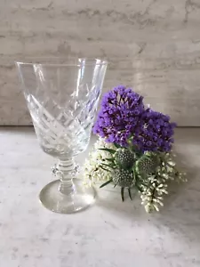 VTG Kingsley Crystal Portugal Port Wine Cordial Stemware Diamond Pineapple Cut 7 - Picture 1 of 2