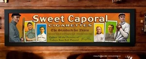 9x36 Sweet Caporal Tobacco Baseball Card Framed Art Print PVC - Young Cobb - Picture 1 of 2