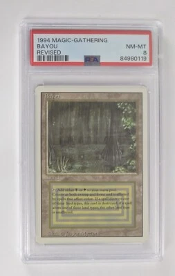 1994 MTG Magic: The Gathering Bayou Revised TCG Dual Land PSA 8 Graded - Image 1 of 2