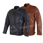 Vintage Distressed Lambskin Motorcycle Jacket for Men