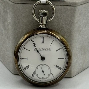 Elgin 15J Coin Silver Case Pocket Watch - Picture 1 of 9