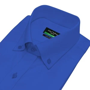 Polo con botones estilo británico cuello para hombre azul real algodón camisa formal evento - Imagen 1 de 11